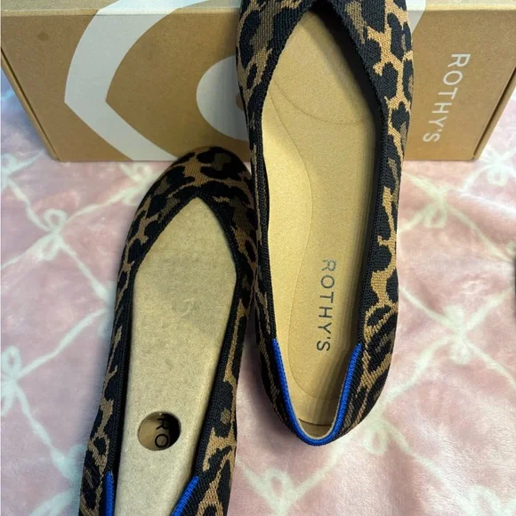 Rothy's Black and Tan Leopard Flats - Picture 5 of 6